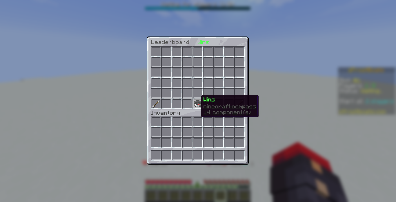 The leaderboard menu ranked by wins